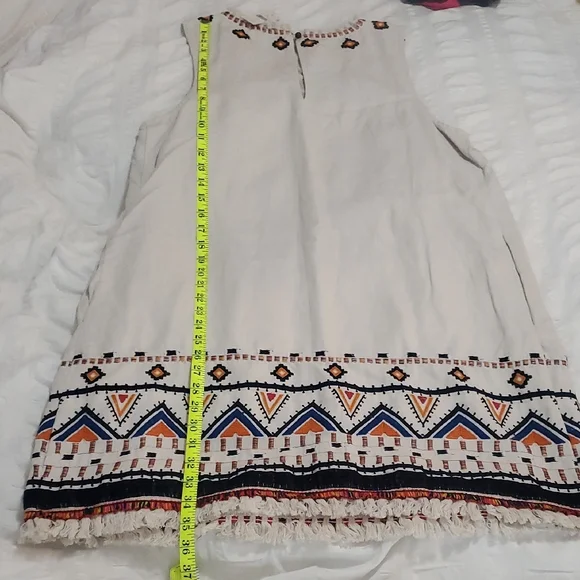 NWT Anthropologie White Midi Dress with Multicolor Embroidery - Picture 3 of 6